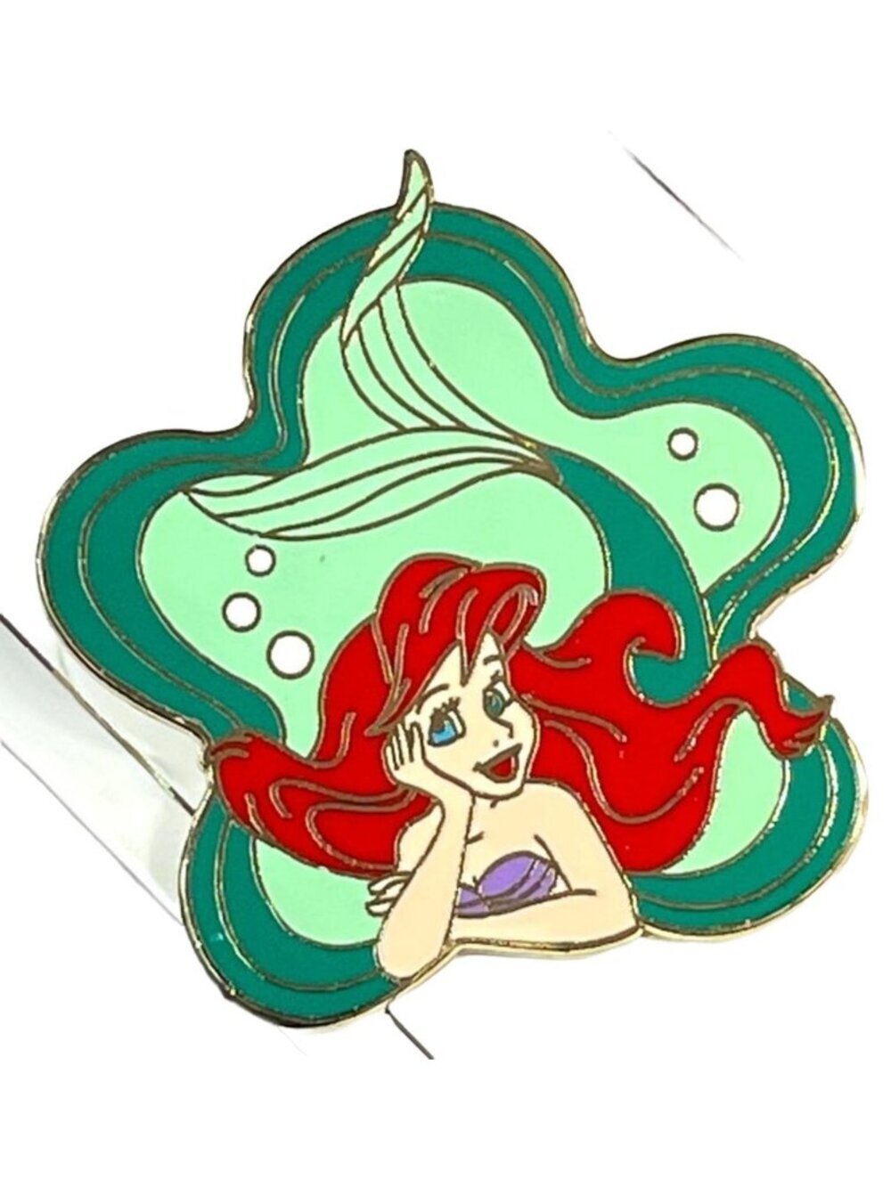 Disney Ariel Trading Pin Little Mermaid Badge Flower Lapel Pin Brooch Jewelry
